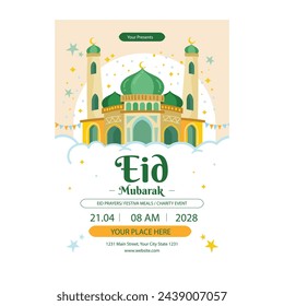 Vector Illustration of Eid Mubarak Flyer