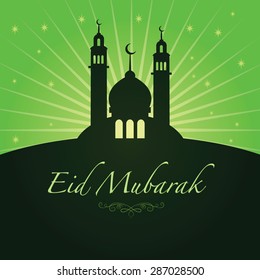 Vector illustration of eid mubarak greetings