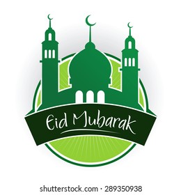 Vector illustration of eid mubarak greetings background