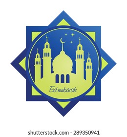 Vector illustration of eid mubarak greetings bacground