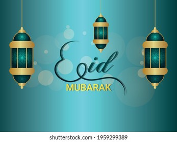 Vector illustration of eid mubarak, Eid islamic festival celebration greeting card