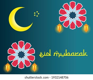 Vector Illustration Eid Mubarak month of forgiveness is celebrated after the month of Ramadhan.