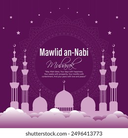 Vector illustration of Eid-e-Milad an-Nabi social media feed template