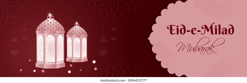 Vector illustration of Eid-e-Milad an-Nabi social media feed template