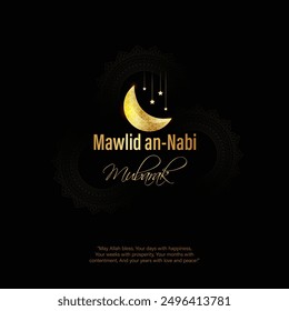 Vector illustration of Eid-e-Milad an-Nabi social media feed template