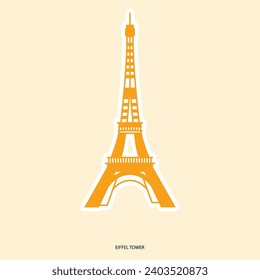 Vector illustration eiffel tower assets editable template