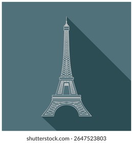 A vector illustration of the Eiffel Tower, capturing the iconic landmark's architectural beauty