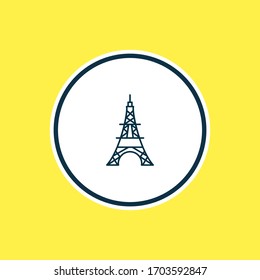 Vector illustration of eiffel tower icon line. Beautiful world landmarks element also can be used as paris icon element.