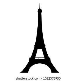 Vector illustration of Eiffel tower in Paris, isolated over white background. Historic monument. Famous sightseeing symbolizes romantic and love. Icon shot