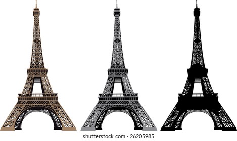 Vector illustration of Eiffel Tower in Paris, France