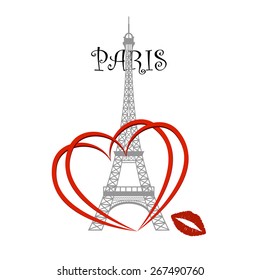 Vector illustration of Eiffel tower in Paris