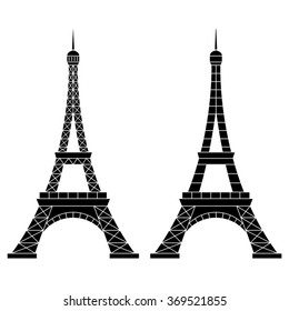 Vector Illustration of Eiffel Tower, Paris. Isolated on white background.
