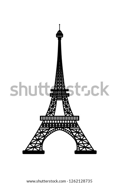 Vector Illustration Eiffel Tower Symbol Paris Stock Vector (Royalty ...