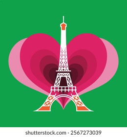 Vector illustration Eiffel tower template 