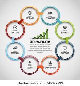 Vector illustration of Eight Cycle Glossing Process Infographic design element.
