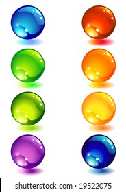 Vector illustration - Eight glass colour button