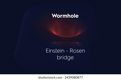 Vektor-Illustration der Einstein-Rosen-Brücke auch bekannt als Wurmloch mit Drahtgitter