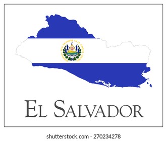 Vector illustration of El Salvador flag map. Used transparency.