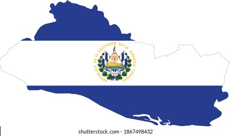 ilustración vectorial del mapa y bandera de El Salvador
