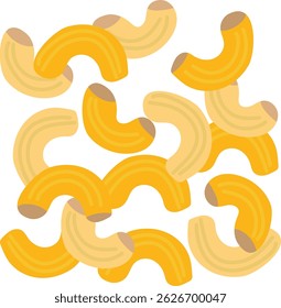 Vektorgrafik von Ellenbogenmakkaroni einzeln auf Weiß