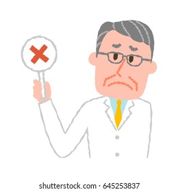 vector illustration of an elderly male pharmacist