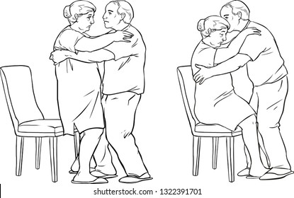 Vector illustration of a elderly patient care