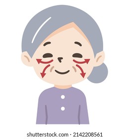 Vector illustration of elderly people washing their face