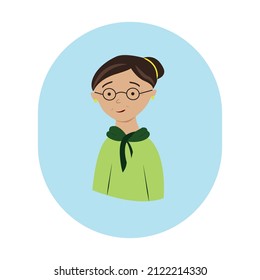 vector illustration of an elderly woman