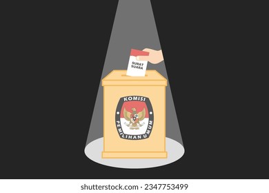 vector illustration of elections in Indonesia. ballot