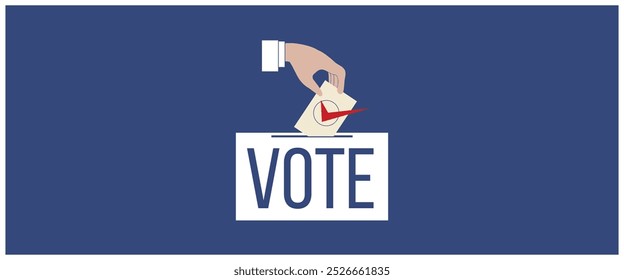 Ilustración vectorial de elecciones para las elecciones presidenciales de Estados Unidos del 5 de noviembre. Fondo azul