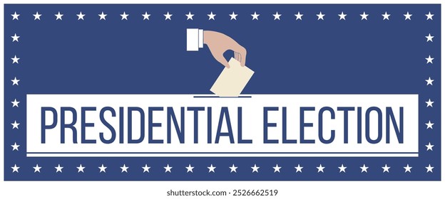 Vector illustration of elections for the November 5 United States presidential elections. Blue background