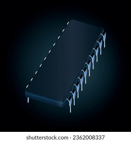 Vector illustration of electonic circuit microchip. 