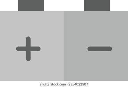 Vektorgrafik der elektrischen Batterie, positiv und negativ. Stromreserve.