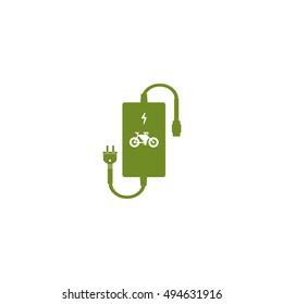 Vector illustration electric bicycle icons.
Line style e-bike and charger.
Battery for electric vehicle eco concept.
Modern ecological bike and charge.