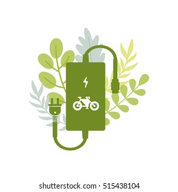 Vector illustration electric bicycle icons.
Line style e-bike and charger.
Battery for electric vehicle.
Modern ecological bike and charge.
Electric bicycle background.
Electric plug design.