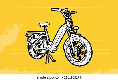 vector illustration of electric bike