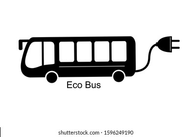 Vector illustration of electric bus sign on white background