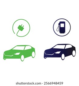 Vector illustration of electric car concept on white background