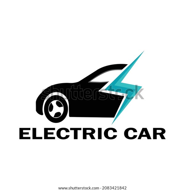 vector illustration of\
electric car with car and lightning symbol great for brand\
decoration label\
sticker