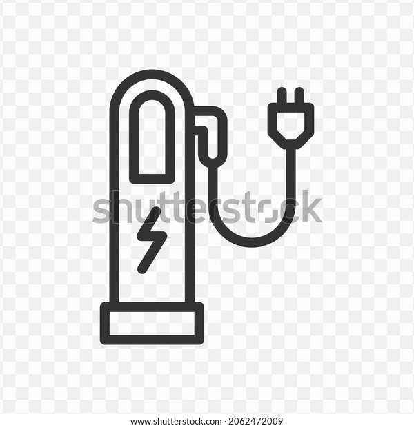 Vector illustration of electric charge\
icon in dark color and transparent\
background(png).