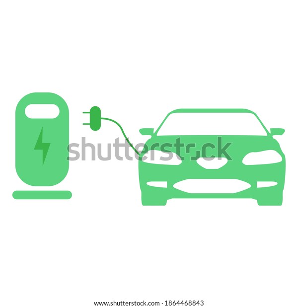 vector illustration. Electric charging station symbol.\
electric car. Electric vehicle charging station road sign vector\
