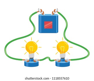 Vector Illustration Of Electric Circuit