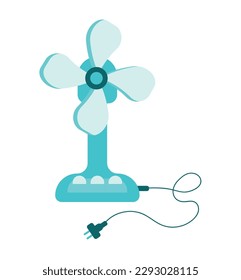 Vector illustration of electric fan. Disconnected electric fan.Flat style