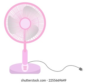 Vector illustration of electric fan. Pink electric fan.