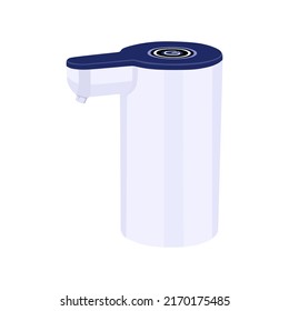 vector illustration, electric gallon water pump commonly used in kitchens, flat cartoon design style.