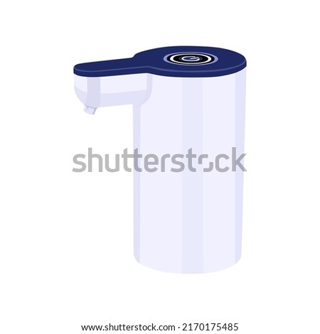 vector illustration, electric gallon water pump commonly used in kitchens, flat cartoon design style.