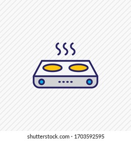 Vector illustration of electric gas stove icon colored line. Beautiful electric utility element also can be used as burner icon element.