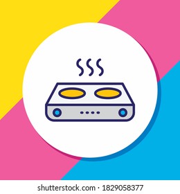 Vector illustration of electric gas stove icon colored line. Beautiful appliance element also can be used as burner icon element.