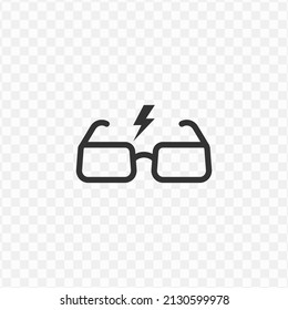 Vector illustration of electric glasses icon in dark color and transparent background(png).