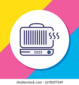 Vector illustration of electric grill icon colored line. Beautiful electric utility element also can be used as barbecue icon element.
